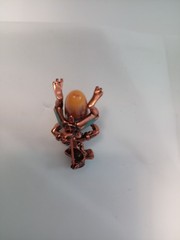 Vtg Charles F. Worth Copper & Bakelite Brooch Bongo Enamel Pin Native Drummer