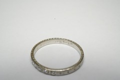 Original BELAIS 18k White Gold, Diamond Anniversary Ring – Dated 1927 – Size 7