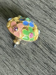 Vintage Joan Rivers Openwork Enamel Flower Dome Stud Button Earrings 1998 QVC