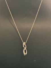 925 Sterling Silver MICHAEL TIERNEY Fire Opal Blue Topaz Pendant Necklace