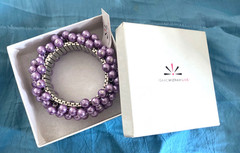 Isaac Mizrahi Live lilac faux pearl stretch bracelet