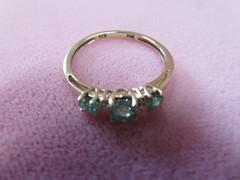 STS 14k Solid Y. Gold Emerald Diamond Band Ring Size 7.25 – 1.47 Grams