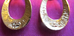 Napier Earrings REDUCED~VINTAGE~SIGNED~TEXTURED GT~DROP DANGLE ~PIERCED~FREE H