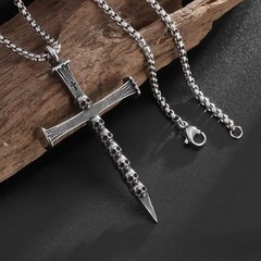 Vintage Gothic Cross Skull Pendant Necklace Style, Zinc Alloy,for Casual Attire