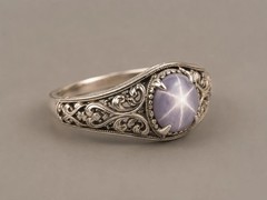 Natural Star Sapphire Ring 925 Sterling Silver Vintage Filigree Handmade Gift