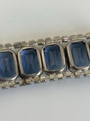 Vintage Juliana Sapphire Blue Rhinestones 3 Piece Set Necklace Earrings Bracelet
