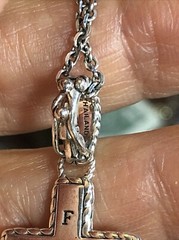 30. John Hardy jai 925 Ster Grace Faith Hammered cross Enhancer pendant 35-17mm