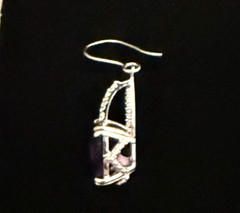 Bold JTV 8.20ctw African Amethyst & White Topaz Sterling 925 Dangle Earrings