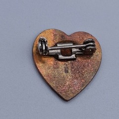 Vtg Heart Themed Brooch Pin Lot Rhinestone Enamel Mixed Styles Eras Materials