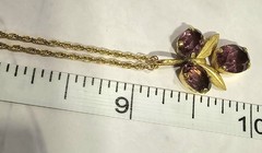Vintage Van Dell 12K Gold Filled Amethyst Berry Necklace Earrings Set Purple…