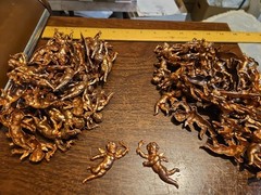 Lot Of 100 Matching Cherubs France Vintage 60s Brass Stampings Findings Jewelry