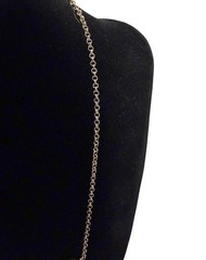 Vintage Trifari Signed Gold Tone 18” Chain Necklace Faux Perales & Rhinestones