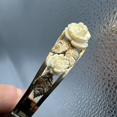 Van Dell 1/20 12k Gold Filled Flower Floral Bangle Bracelet Vtg Gorgeous Read!