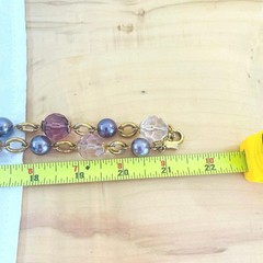 Vtg KJL Kenneth Jay Lane Long Bead Faux Pearl Necklace Faceted Lilac Signed