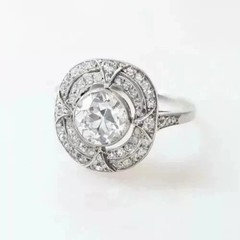 2.90Ct Art Deco Style Lab Created Diamond Anniversary 14k White Gold Finish Ring