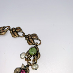 La Contessa Mary DeMarco Vintage Pewter Frog Whimsical Charm Statement Necklace