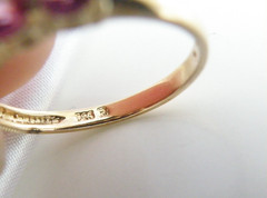 Vintage Sterling Silver 925 Gold on Pink Topaz 5 Stone Ring Size 9