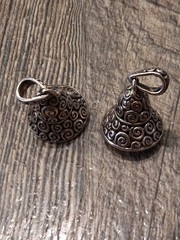 Vintage Sterling Silver Ringing Bell Pendants/ Charms X2