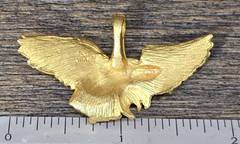 2pc Vintage Flying Eagle Gold Plated Pewter Pendant Lot Mens Biker EXCELLENT