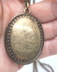 Vintage Brass Chain Necklace With Pedant 32in.