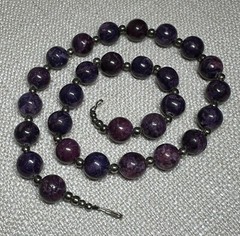 22″ Purple Tourmaline Necklace – 1/2″ Diameter Beads – Beautiful – Varied Shades