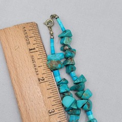 Vintage Turquoise Stone Nugget Bead Necklace 22 in 59 grams