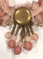 VTG W GERMANY Miriam Haskell Style Pink GLASS Petal ART GLASS Choker NECKLACE