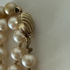 Marvella Pearls Faux Necklace Long Stamped Gold Tone Vintage Jewelry