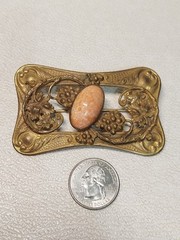 ANTIQUE ART NOUVEAU DECO Grape NEIGER CZECH GLASS JEWEL SASH PIN BROOCH7.5*4.5cm