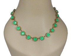 J Crew Georgian Riviere Necklace Anna Wintour Collar Chrysoprase Green Collet
