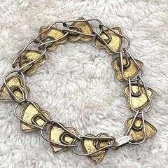 Vintage Sweetheart Bracelet Sterling Painted Heart Bliss Brothers Fits 7″ Wrist