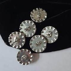 Vintage 90s Silver Tone Acrylic cabs Glass Rhinestones Stud Earrings Lot of 3