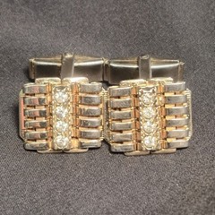Las Vegas Glam 1950s 1960s Mens Cufflinks and Money Clip Corbi Quality Gold