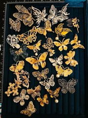 Lot 30 Statement Butterfly Brooch Pin Fairy Insect Rhinestone Enamel