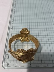 Kenneth J. Lane Signed Gold-Tone Vintage Alligator Watch Clamper Bracelet