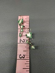 Vintage Thousand Flowers Sterling Silver Earrings Ivy Leafs Enamel Details 2.5gr
