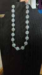 VTG Turquoise & Hand painted Glass Beads / 18″ Necklace, 1900s Venetian Murano
