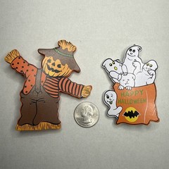 Vintage Wooden Halloween Pins & Clip On Earrings Mixed Lot – Very Good