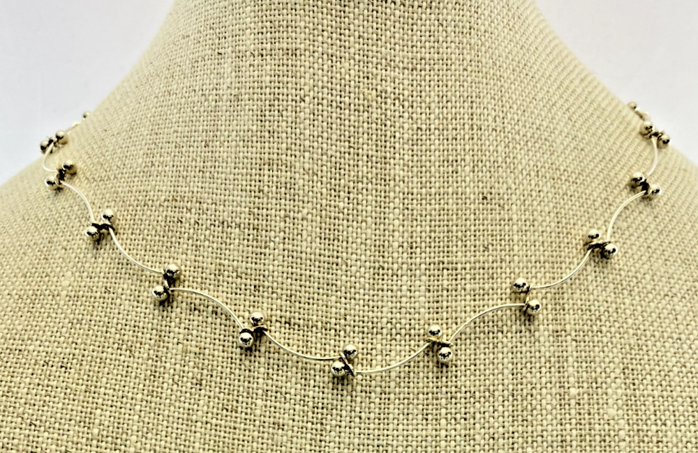 Vintage Sterling Silver Tattoo Necklace Macy’s 16–18″ NWT 7.7g