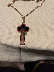 Woman’s Vintage Copper Rhinestone Necklace Measuring 22 Inch