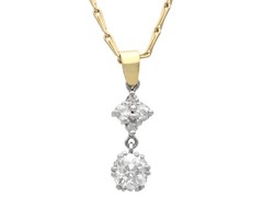 Antique and Contemporary 0.91Ct Diamond and 18k Yellow Gold Pendant