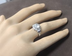 Platinum Vintage Filigree 1.50ct. Natural Old Euro Diamond Sapphire Ring 1920’s