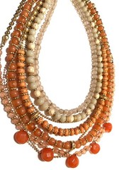 Chico’s Statement Layered Necklace Beaded Glass Stone 18-21” Adjustable