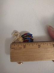 Vtg GIORGIO Gold tone Pave Duchess Of Windsor Flamingo Bird Brooch Pin Jewelry