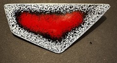 Red Modernist Brooch Pin Geometric Bold Abstract Vintage Jewelry MidCentury