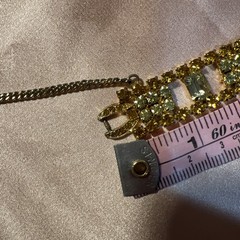 VTG Weiss Goldtone Crystal Peridot Green Topaz Tennis Bracelet-AS IS see Pics
