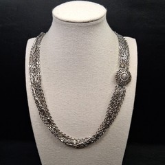 Vintage Multiple Chain Necklace Silver Tone. 17.108