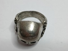 Vintage Skull Bones Ring Size 11.75 Biker Goth 70 80s Costume Bold Big Statement