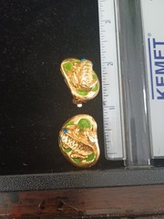 Vintage Mimi D N Signed Figural Frog 🐸 On Lilypad Enamel Gold Tone Clip On…