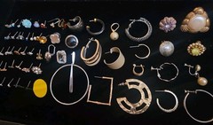 Lot Of Vintage Costume Jewelry Single Earrings Clip On Pierced Craft